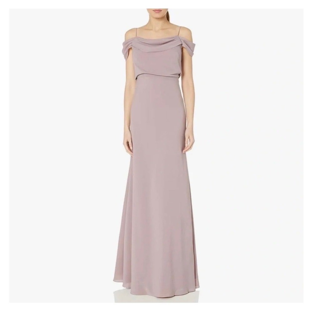 Jenny Yoo Collection Sz 0 $320 Sabine Draped Off The Shoulder Full Length Gown